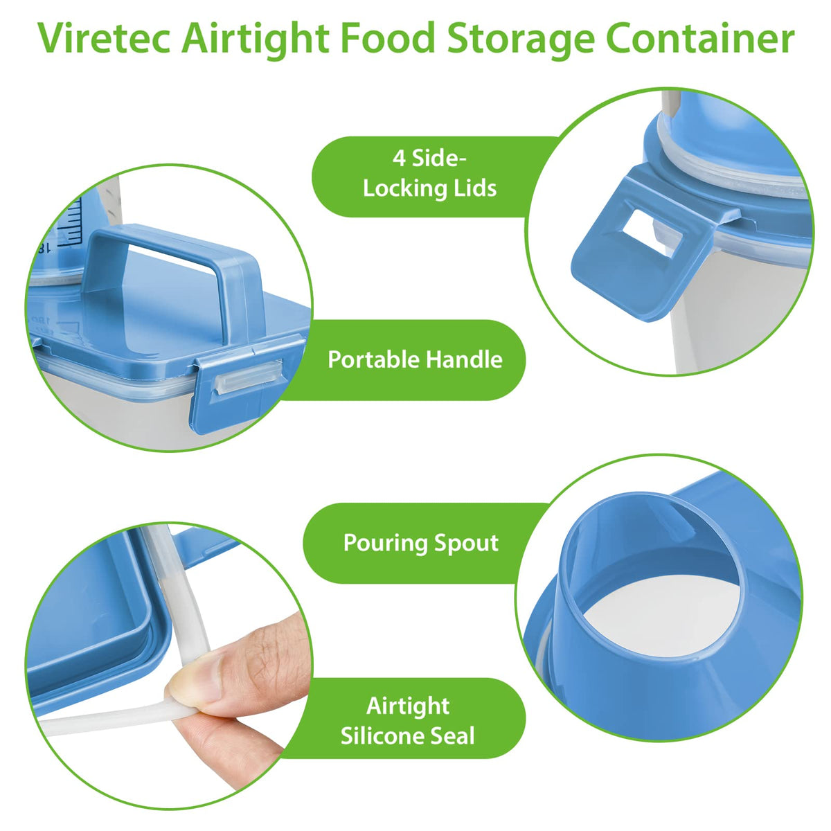 Airtight Rice Storage Container with Measuring Cup I3283
