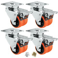 2" Double Wheel Casters with Brake 4 Pack S55673