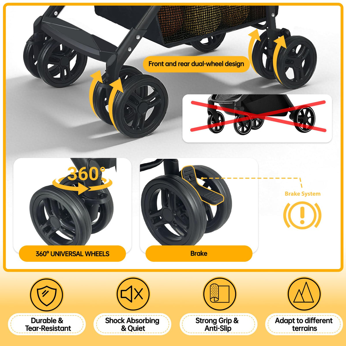 2-in-1 Folding Shopping Cart & Pet Stroller D976