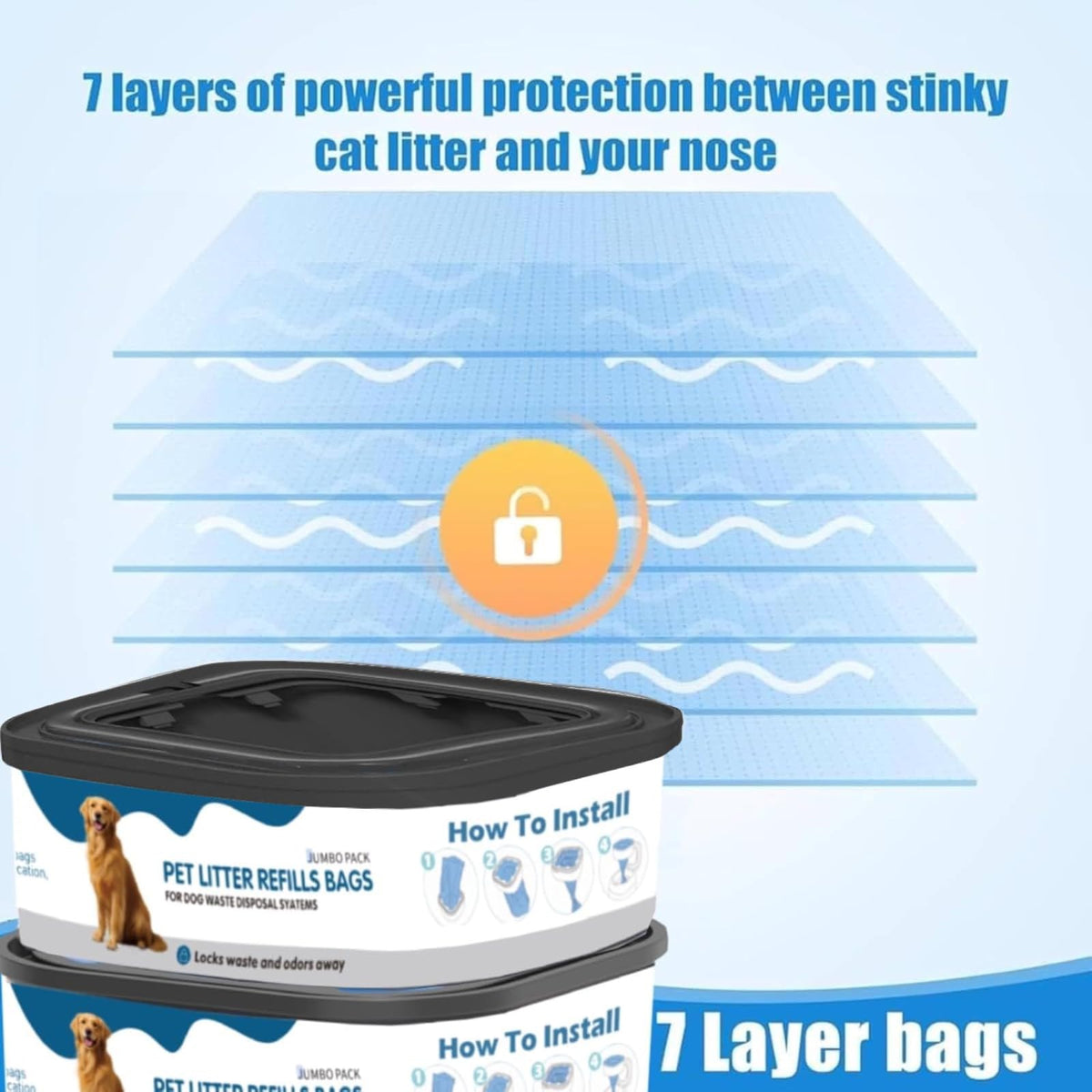 6 Pack Jumbo Square Refills Pet Waste Bags R82031