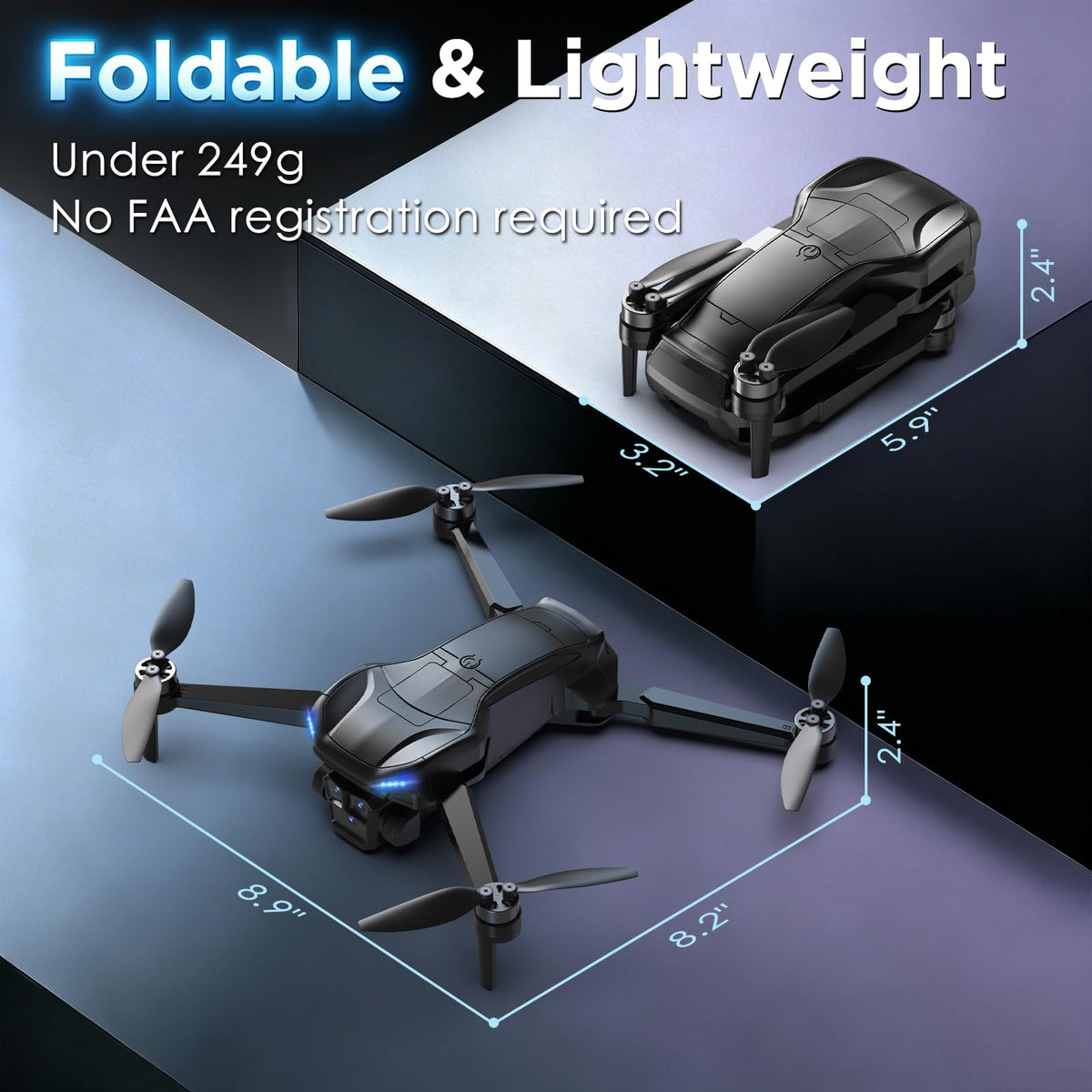 4K Camera GPS Foldable Drone with 4.5” HD Screen Controller J2831