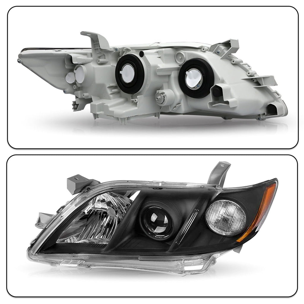 Toyota Camry Front Bumper Headlight Black Housing 1 Pair J498962