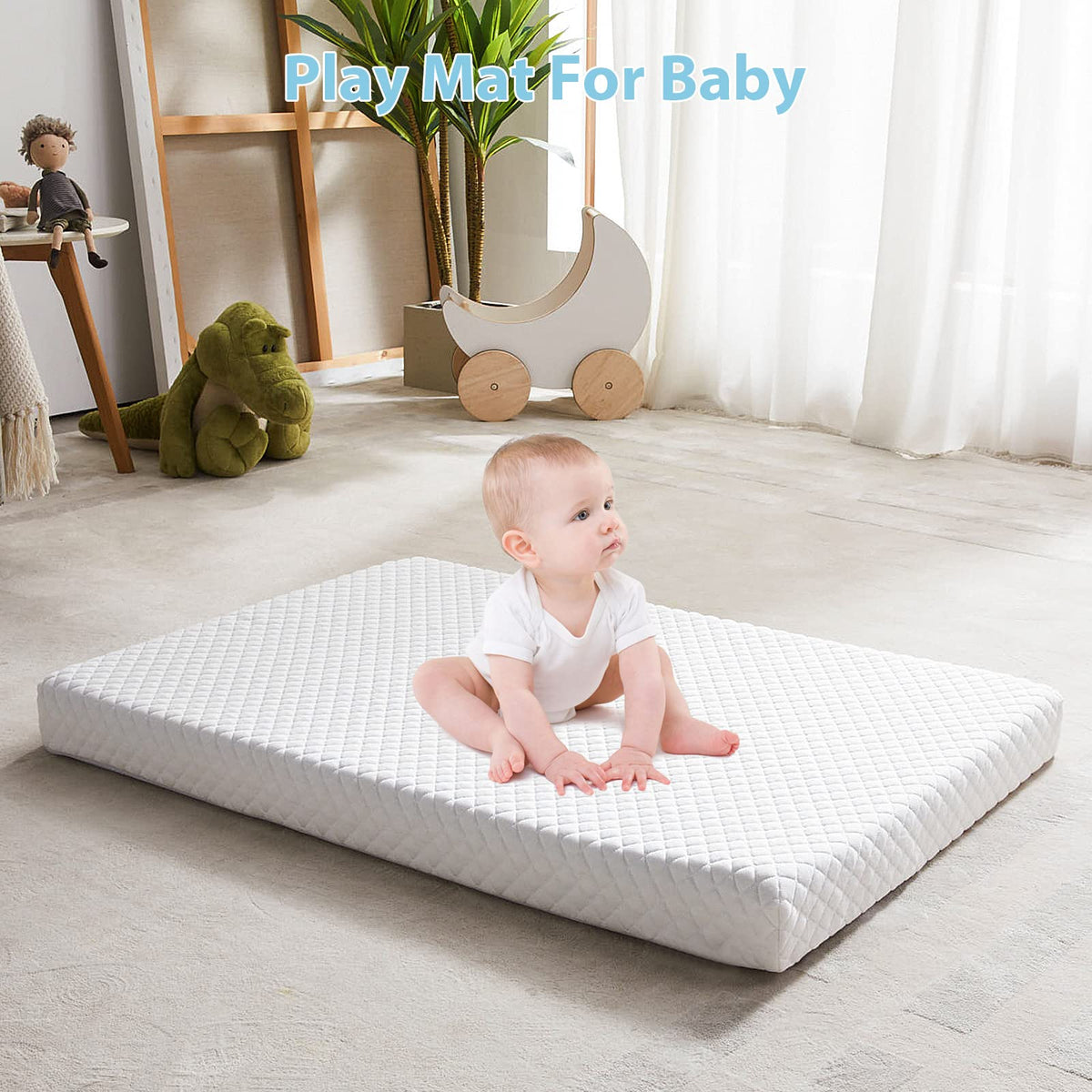 3" Waterproof Memory Foam Pack and Play Mattress White B2667