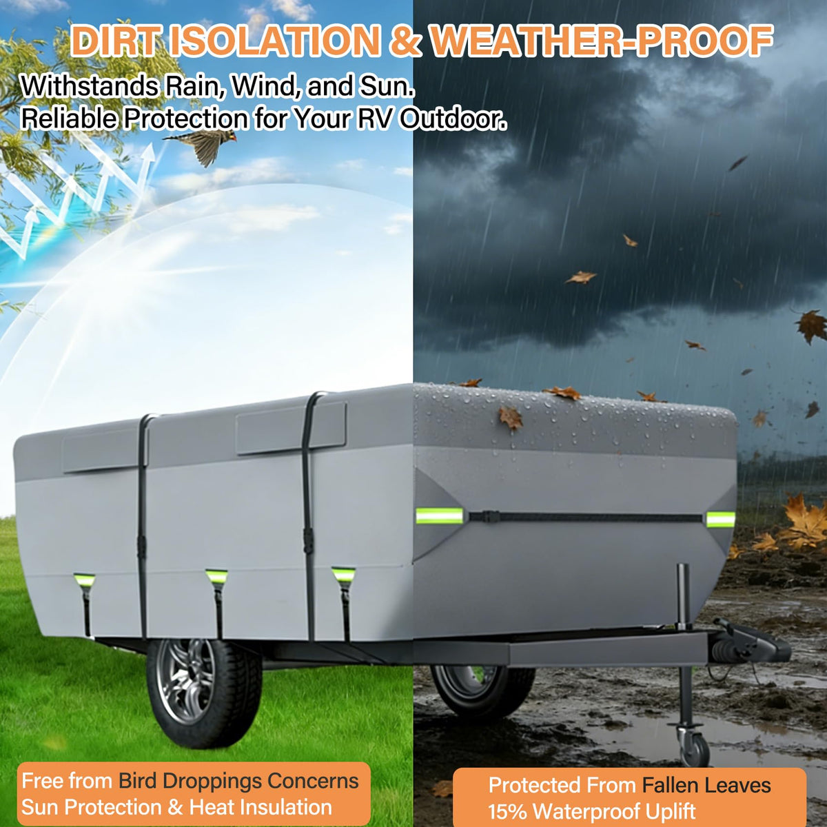 12'-14' 7 Layers Waterproof Breathable Pop Up Folding Camper Cover R767227