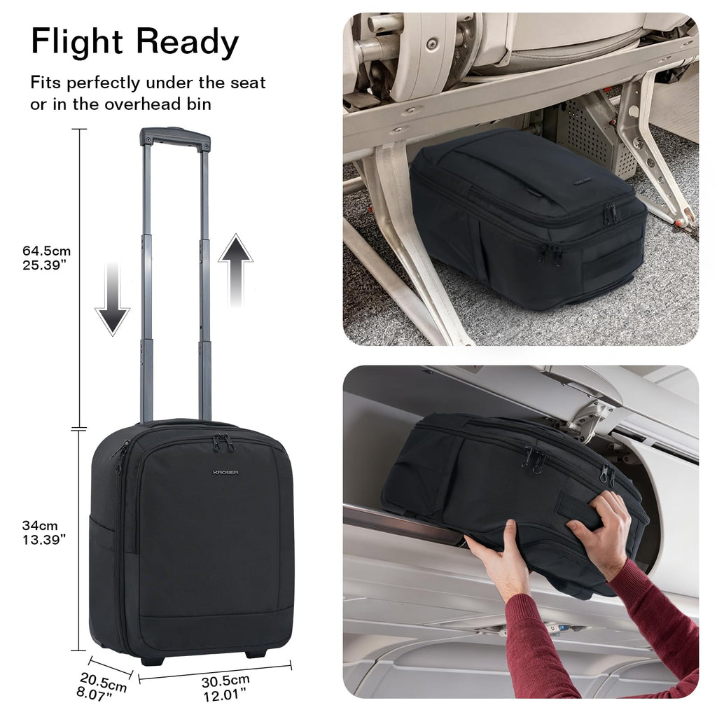 16-inch Underseat Carry On Suitcase Black Z409