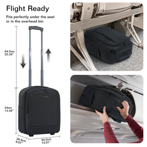 16-inch Underseat Carry On Suitcase Black Z409