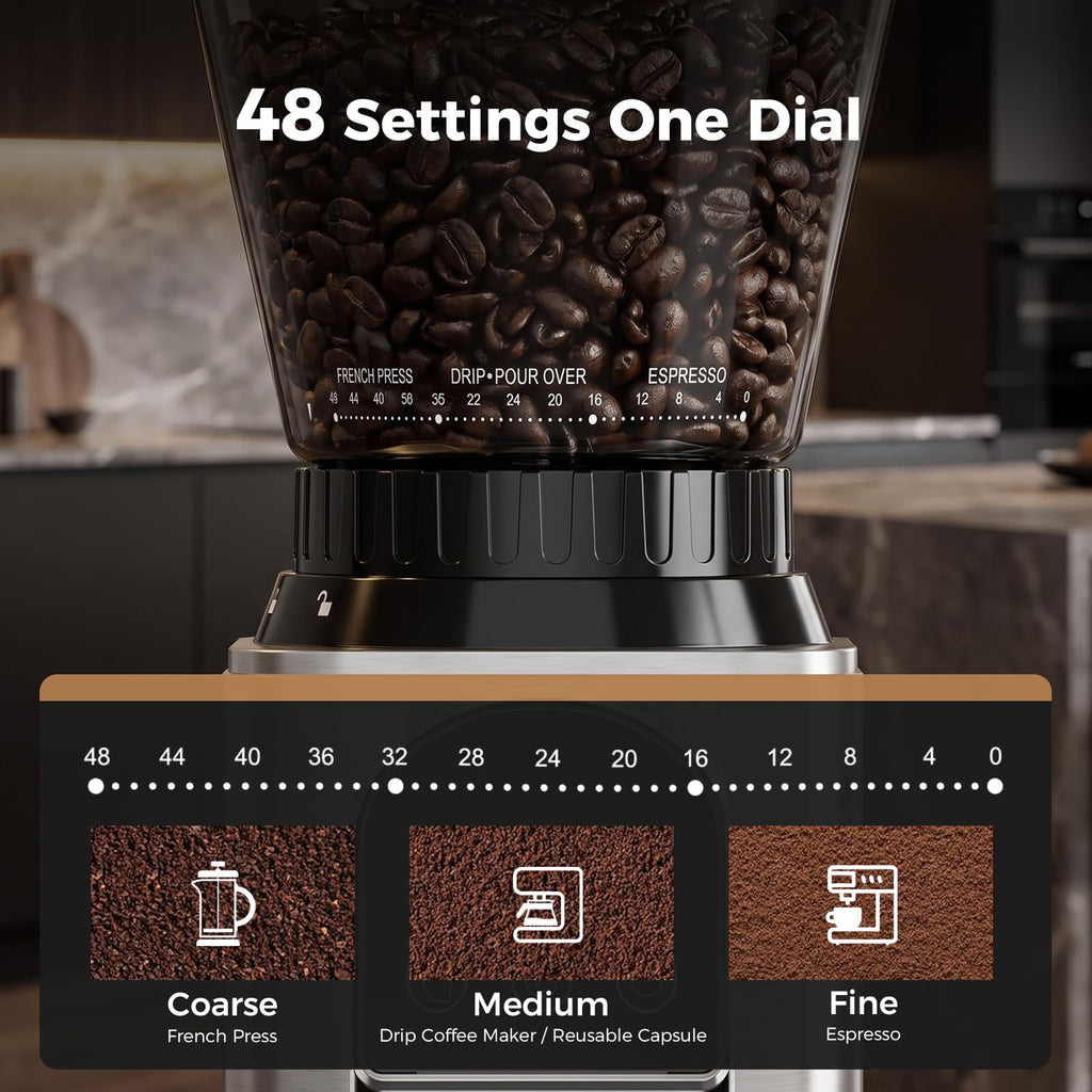 Conical Burr Coffee Grinder with 48 Settings D192