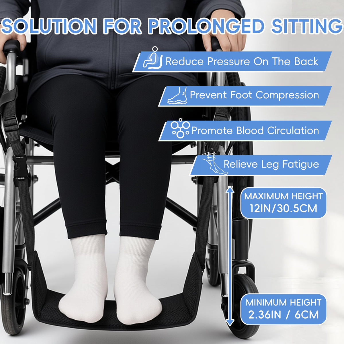 Wheelchair Foot Rest with Adjustable Leg Support Z63717