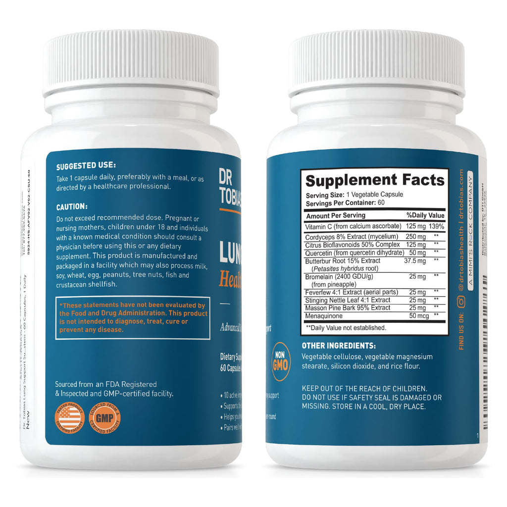 Omega 3 Fish Oil & Lung Health Supplements, 60 Capsules W401623