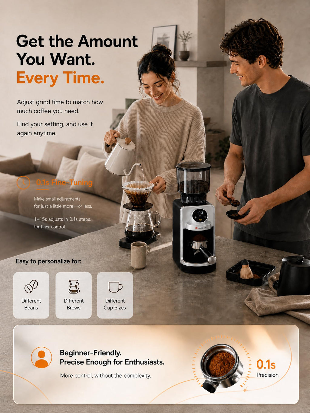 Electric Burr Coffee Grinder with 51 Grind Settings W64257
