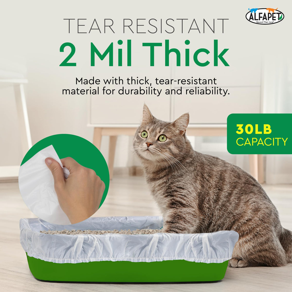 Super Jumbo 15Count Tear-Resistant Waterproof Cat Litter Box Liners C892336