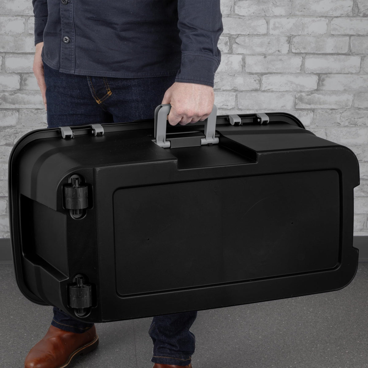 Black 22 Gal Wheeled Plastic Storage Trunk 2 Pack N9182