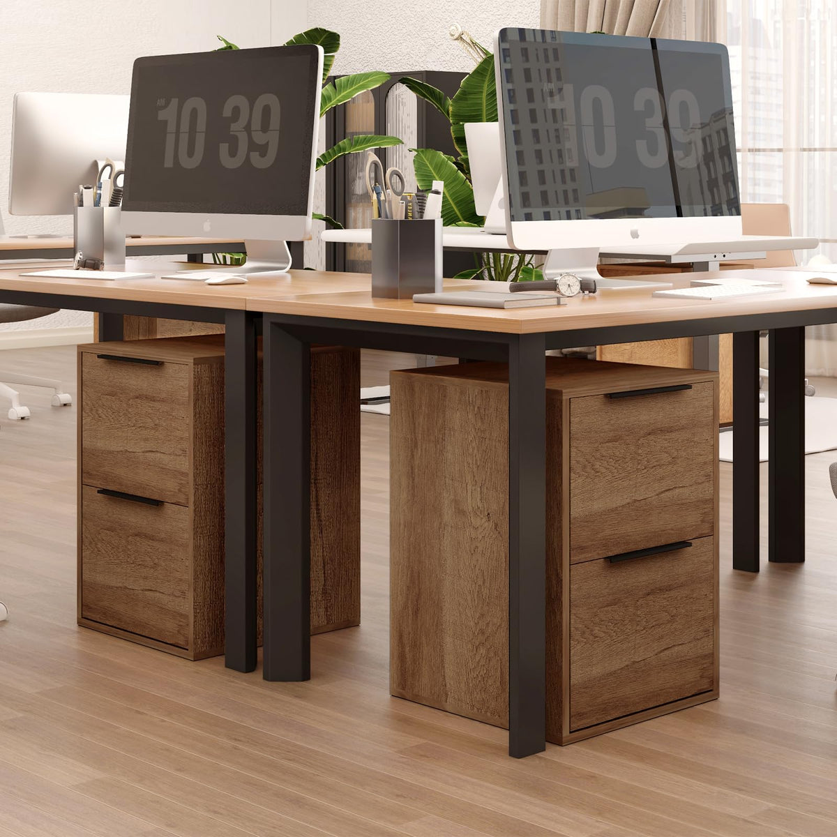 2 Drawer Wood File Cabinet with Hanging Bars K43788