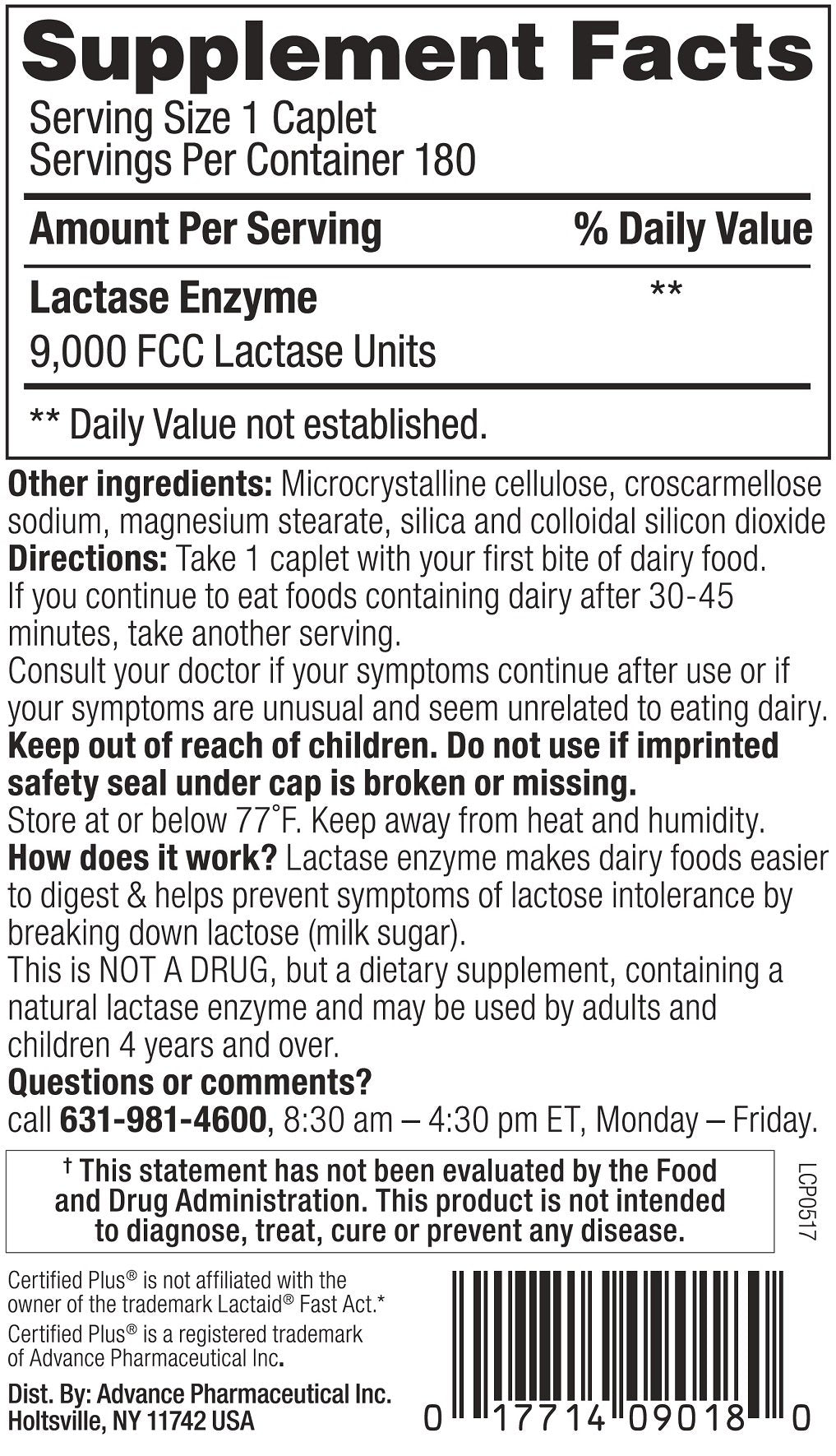 Lactase 360 Caplets B134558