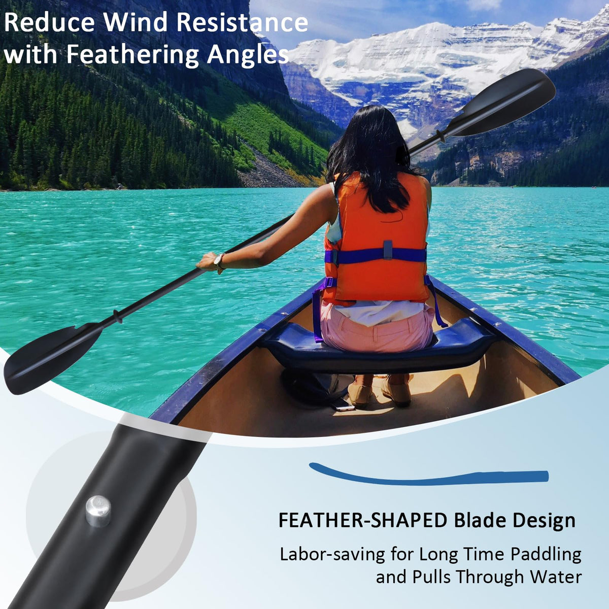 Aluminum 4-Piece Adjustable Double-Sided Kayak Paddle U99521