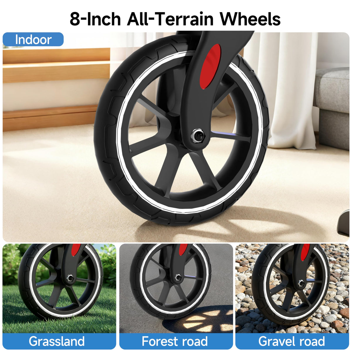 Red Foldable Lightweight Aluminum Rollator Walker with Seat and Brakes D4072