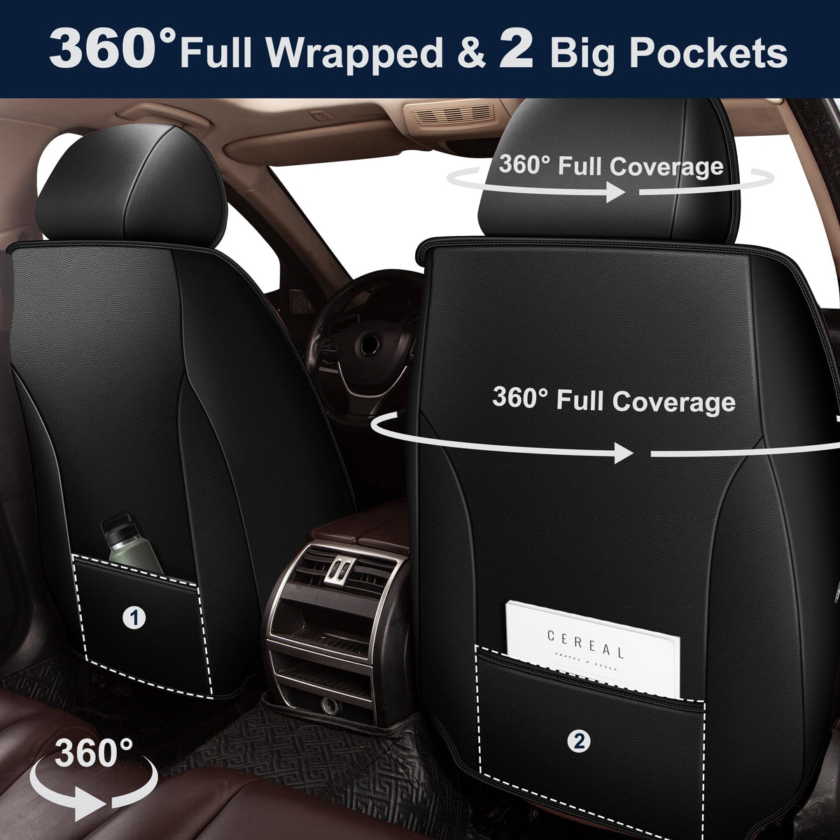 Leather Full Set 5 Seats Seat Covers X531