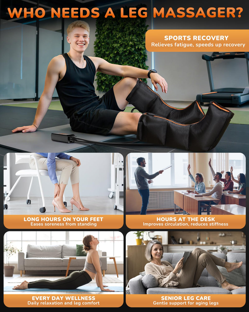 Air Compression Leg Massager with Heat I9070