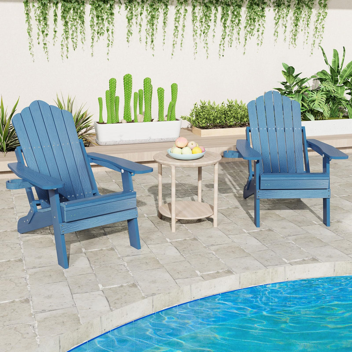 Folding Adirondack Chair with Adjustable Backrest and Ottoman X256