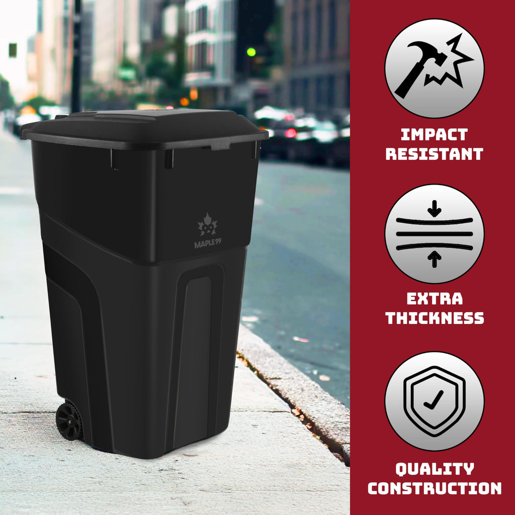 32 Gallon Wheeled Outdoor Garbage Can with Lid Z217265