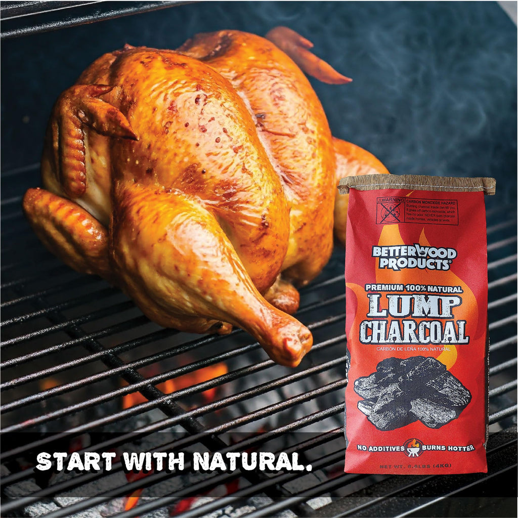 100% All Natural Hardwood Lump Charcoal 17.6 Pounds Y67273