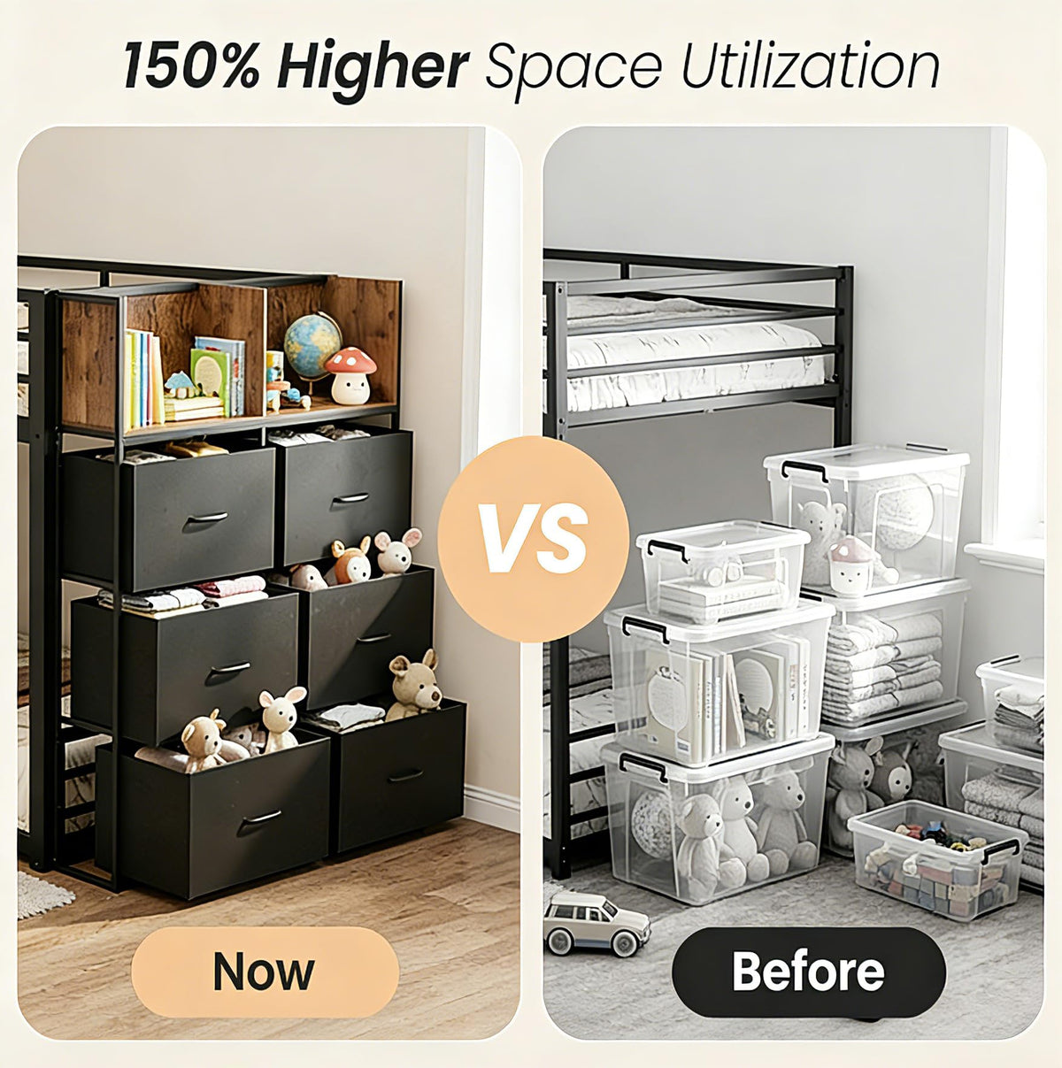 Twin Over Twin Bunk Bed with Storage Dresser J8689
