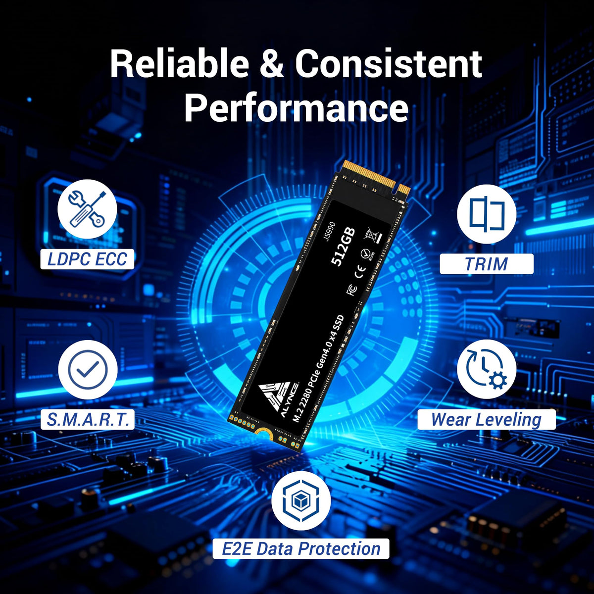 512GB PCIe Gen4 x4 NVMe M.2 2280 SSD J4536