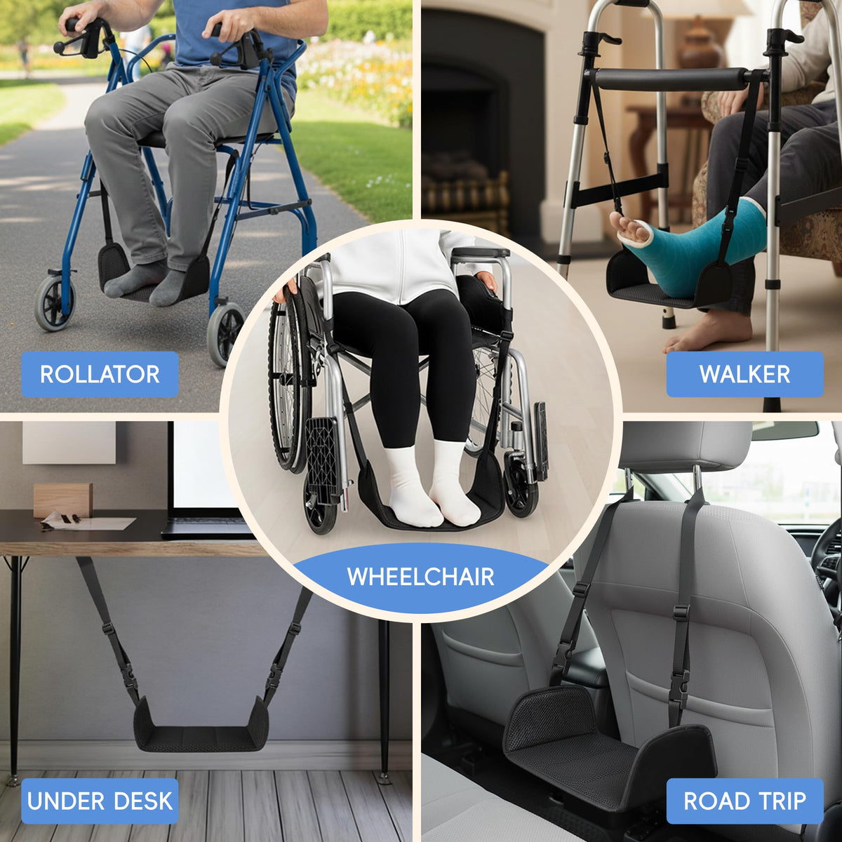 Wheelchair Foot Rest with Adjustable Leg Support Z63717