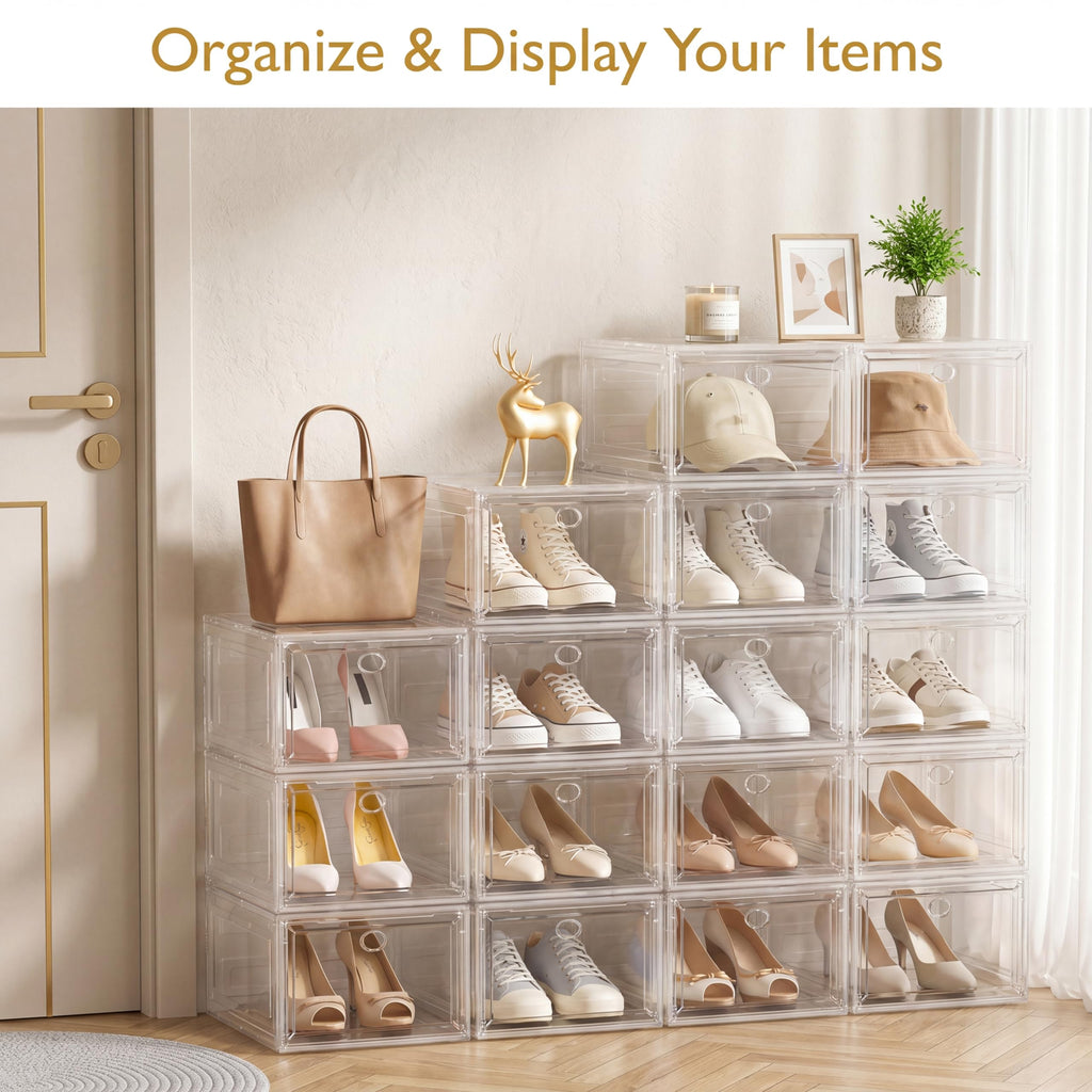 Clear Stackable Shoe Storage Box E4360