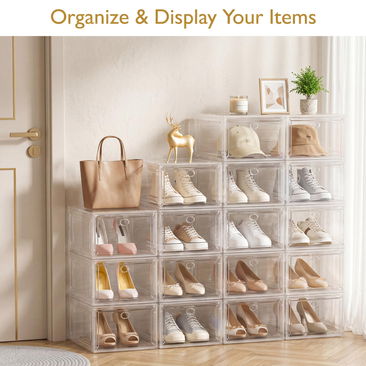 Clear Stackable Shoe Storage Box E4360