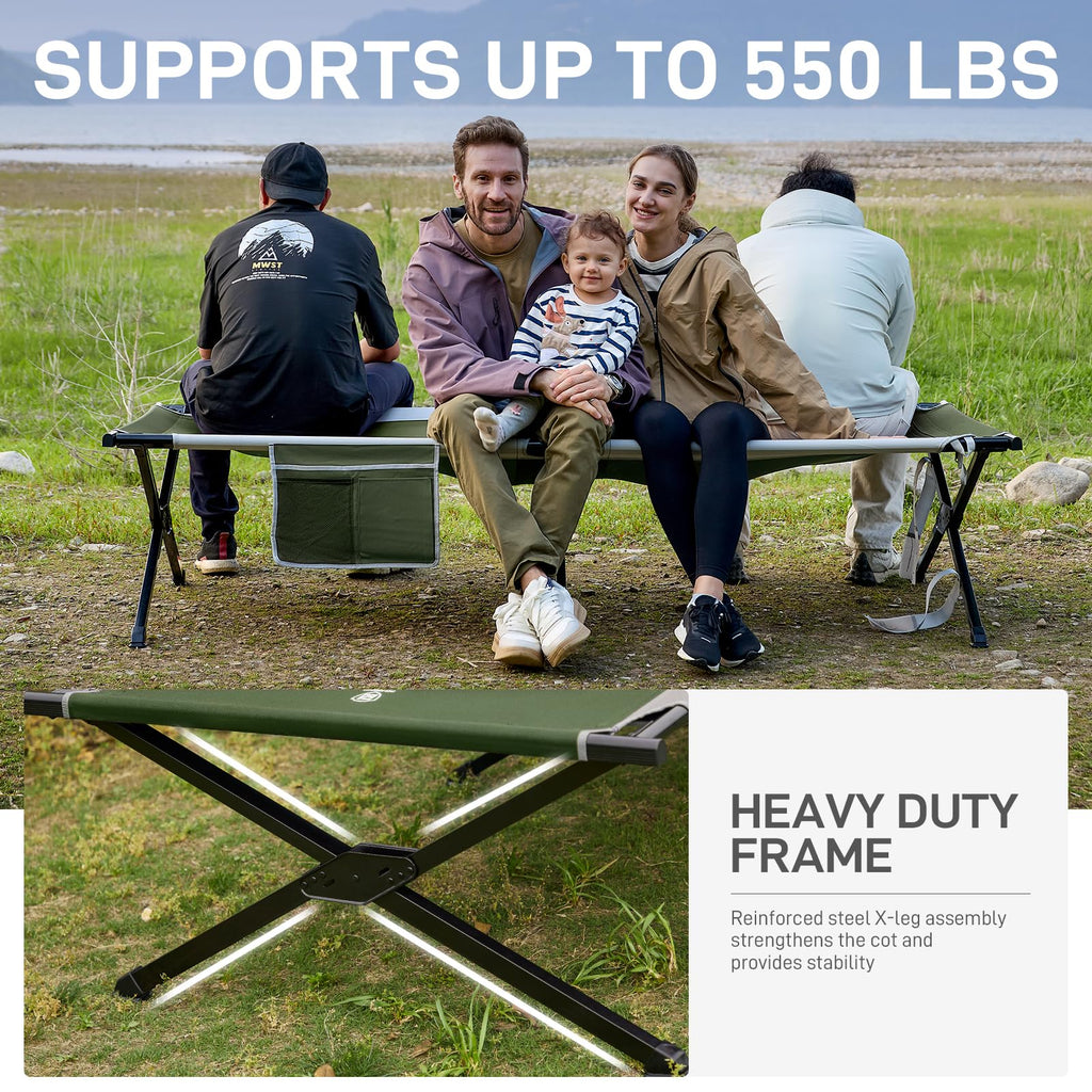 Extra Wide Folding Camping Cot with Carry Bag E248448