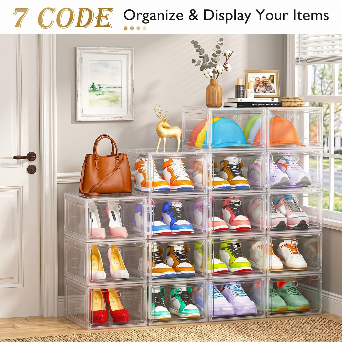 Clear Stackable Shoe Storage Box E4360