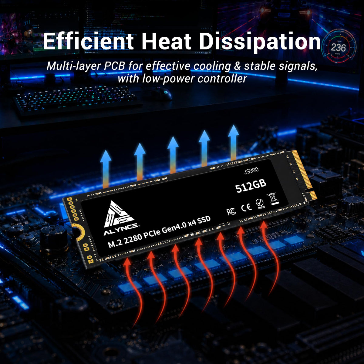 512GB PCIe Gen4 x4 NVMe M.2 2280 SSD J4536