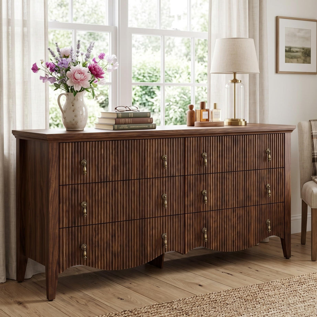 6-Drawer Fluted Dresser X599