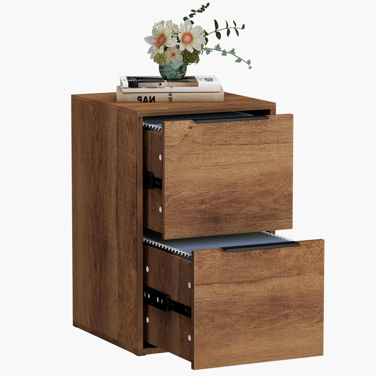 2 Drawer Wood File Cabinet with Hanging Bars K43788