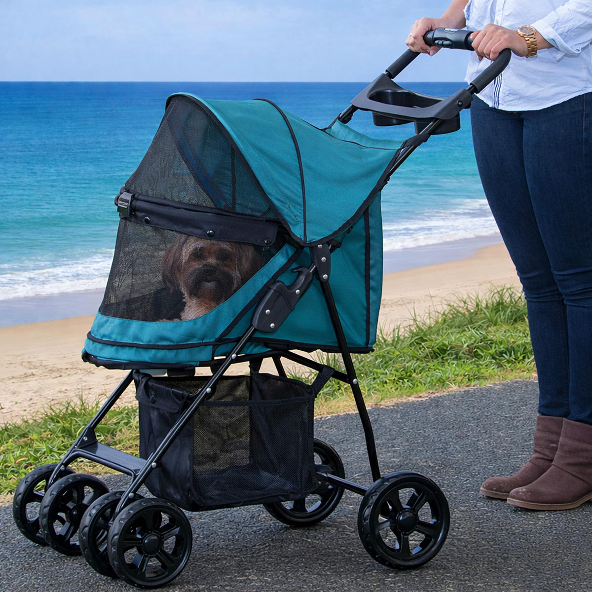 Green Pet Stroller V693779