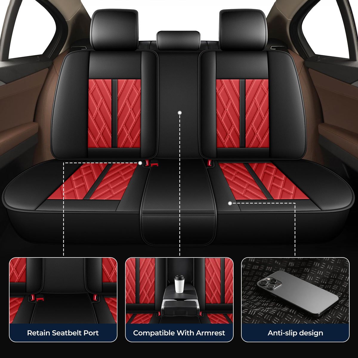 Leather Full Set 5 Seats Seat Covers X531