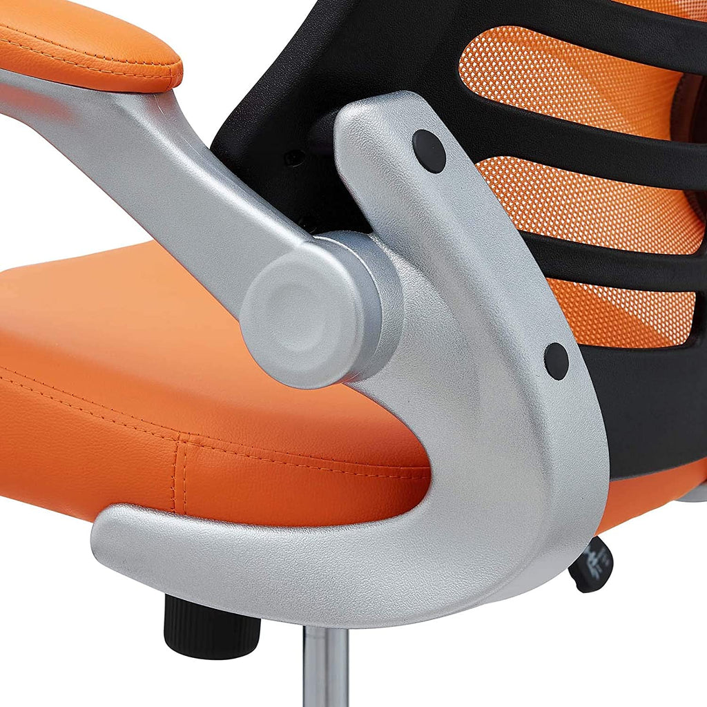 Orange Mesh Back Vinyl Seat Office Chair M8381