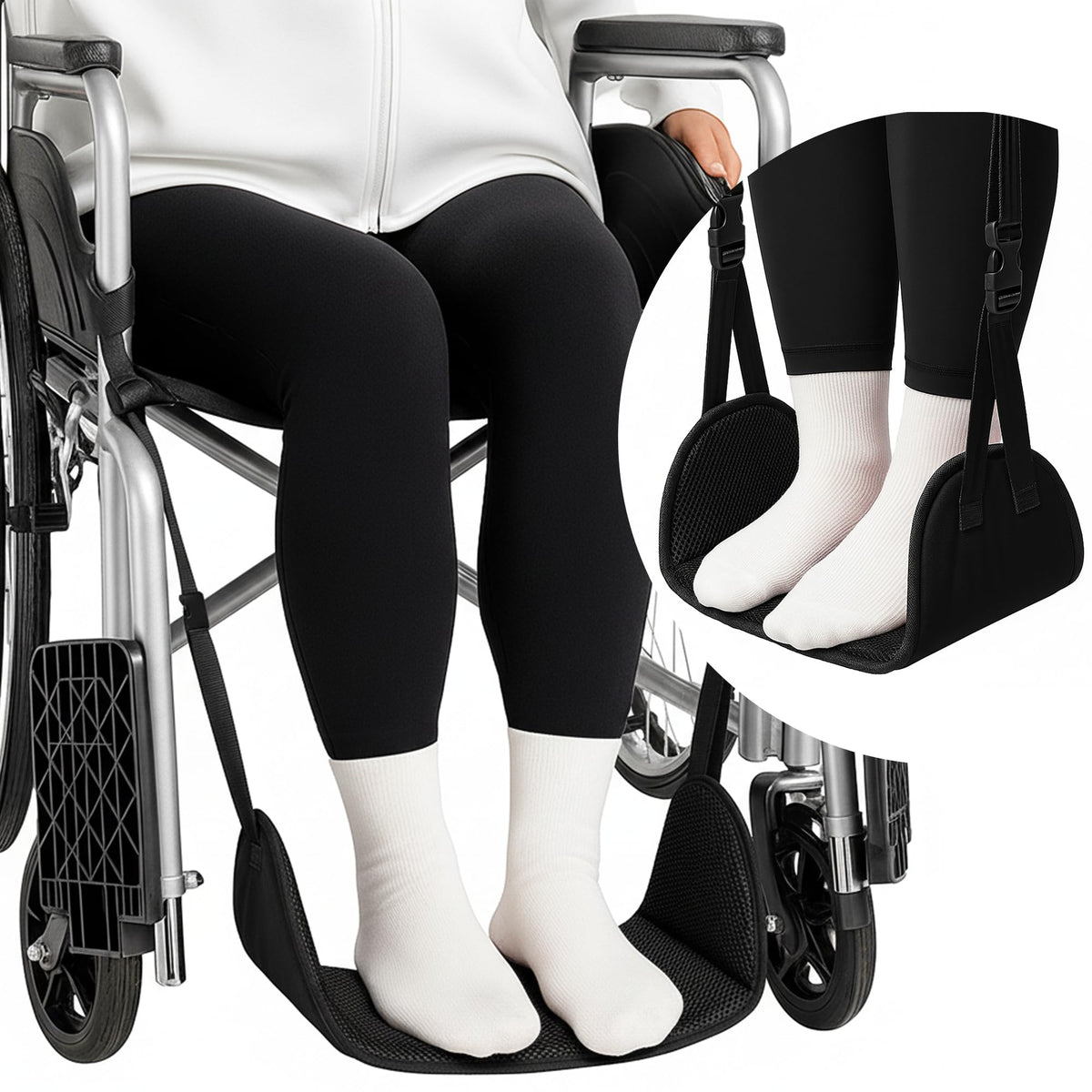 Wheelchair Foot Rest with Adjustable Leg Support Z63717