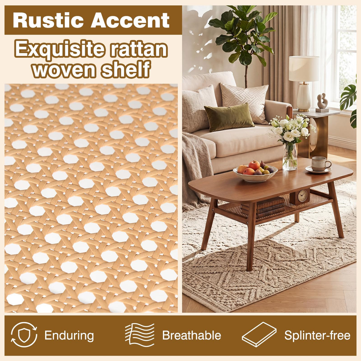 Rattan Wood Coffee Table H78303