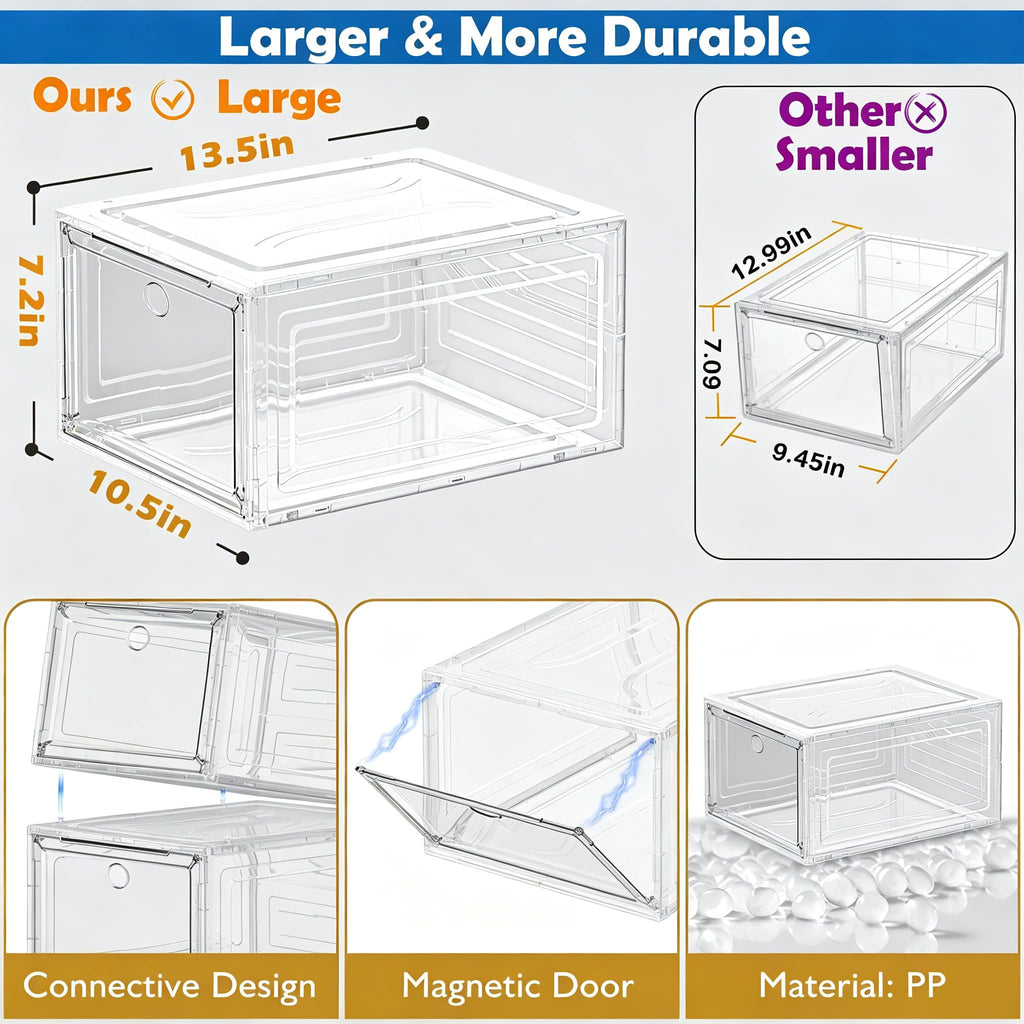 Clear Stackable Shoe Storage Box E4360