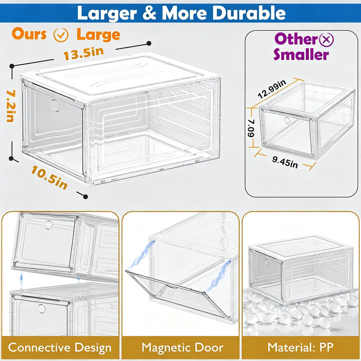 Clear Stackable Shoe Storage Box E4360
