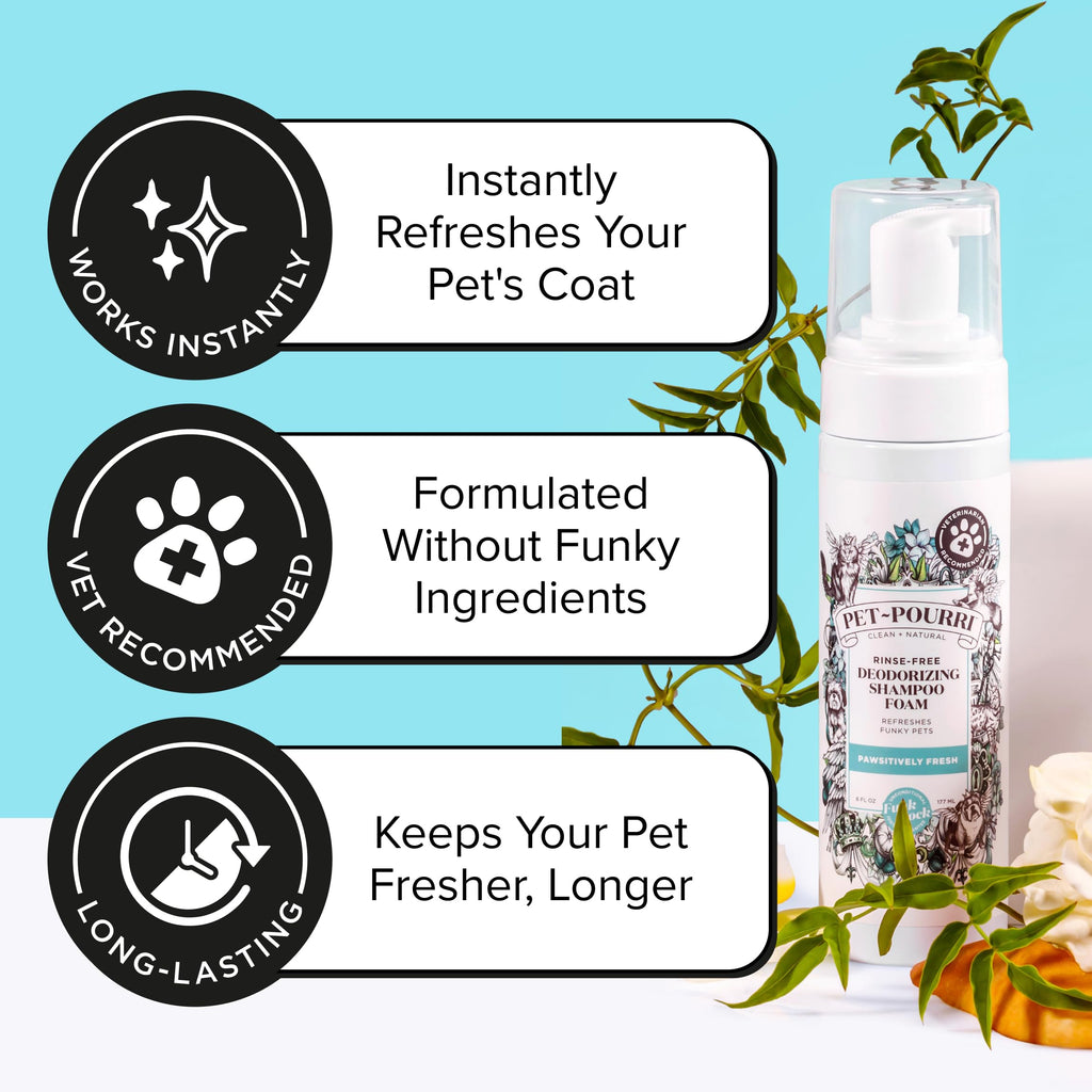 Rinse-Free Deodorizing Dry Shampoo for Dogs & Cats, 6 Fl Oz X52427