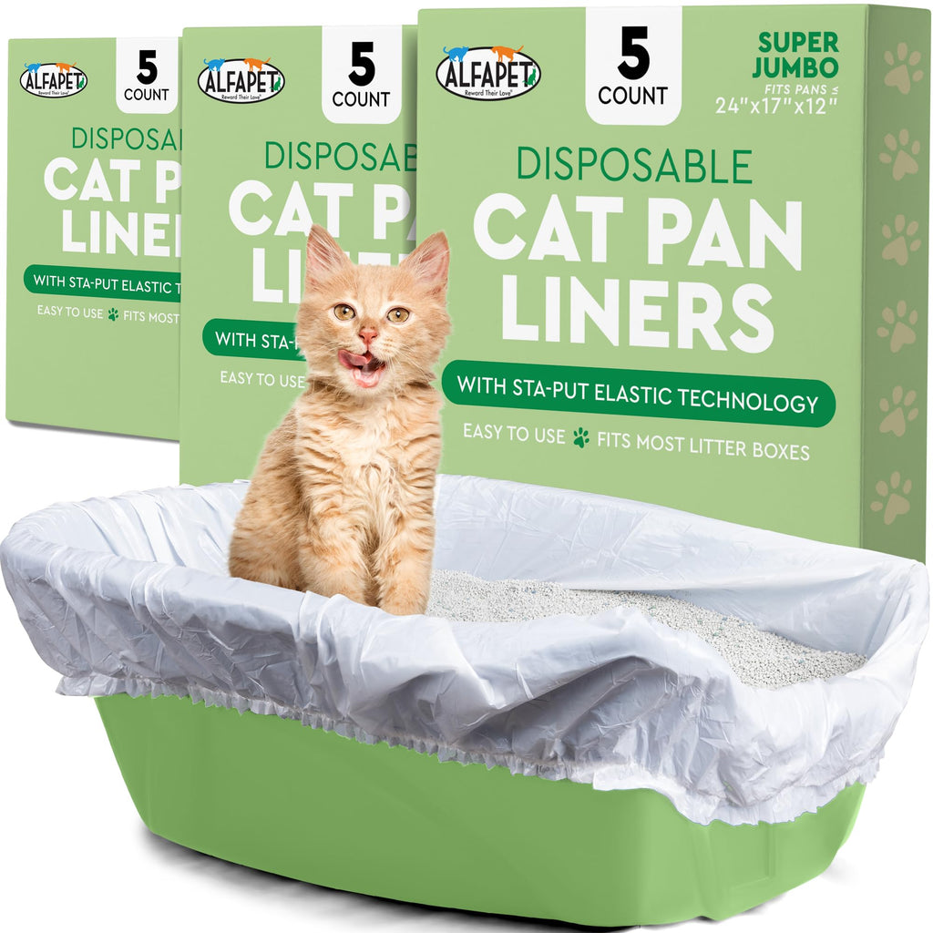 Super Jumbo 15Count Tear-Resistant Waterproof Cat Litter Box Liners C892336