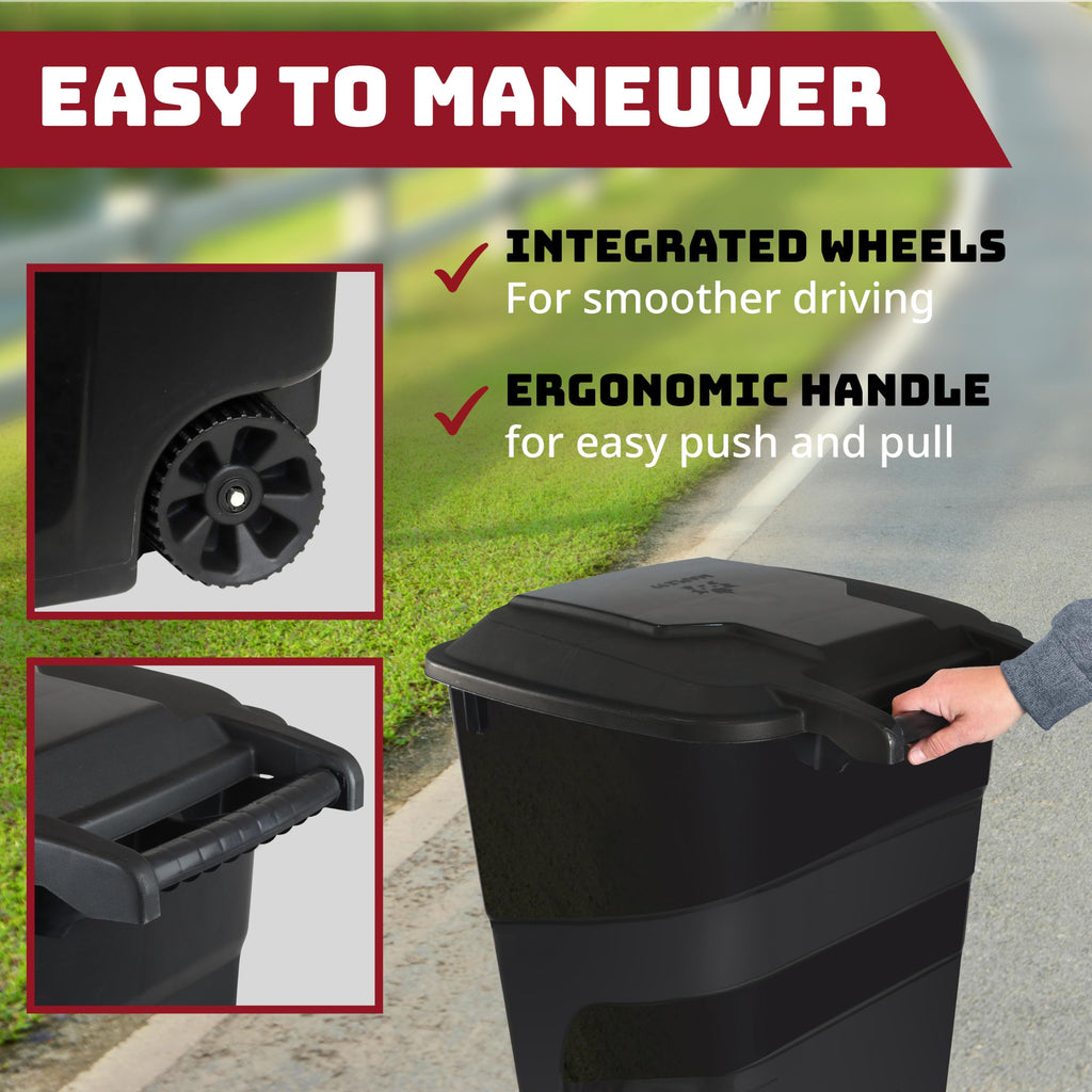 32 Gallon Wheeled Outdoor Garbage Can with Lid Z217265