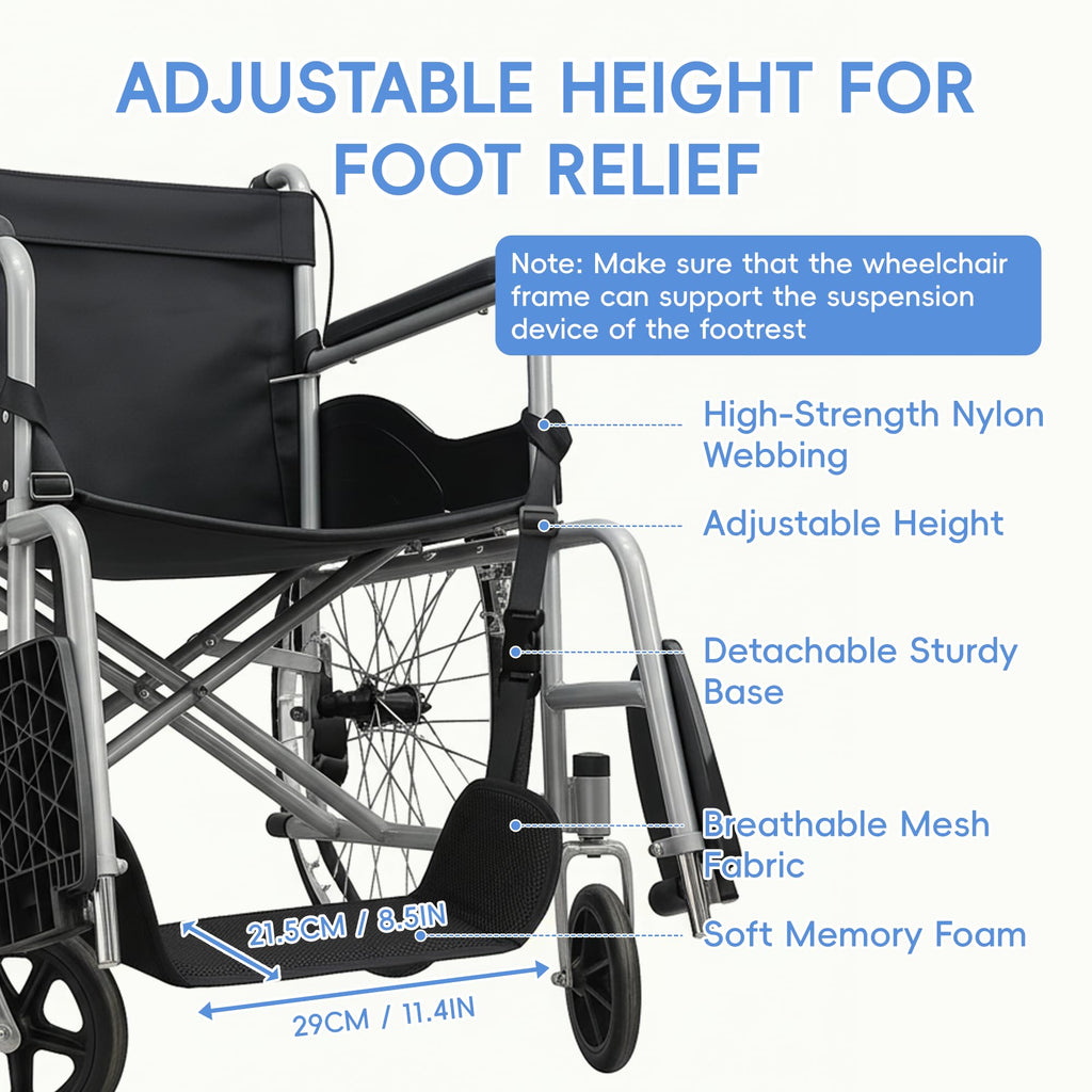 Wheelchair Foot Rest with Adjustable Leg Support Z63717