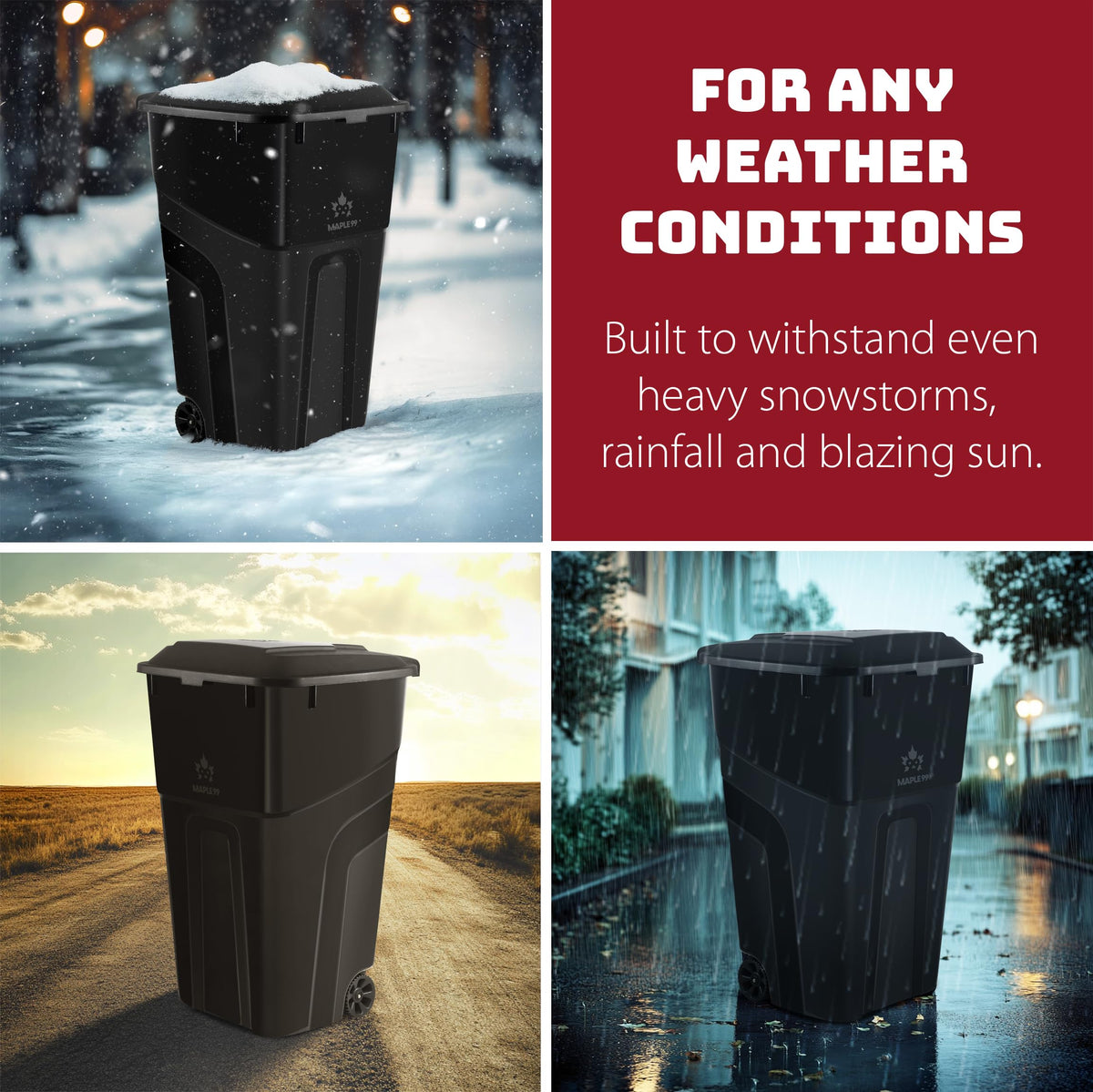 32 Gallon Wheeled Outdoor Garbage Can with Lid Z217265