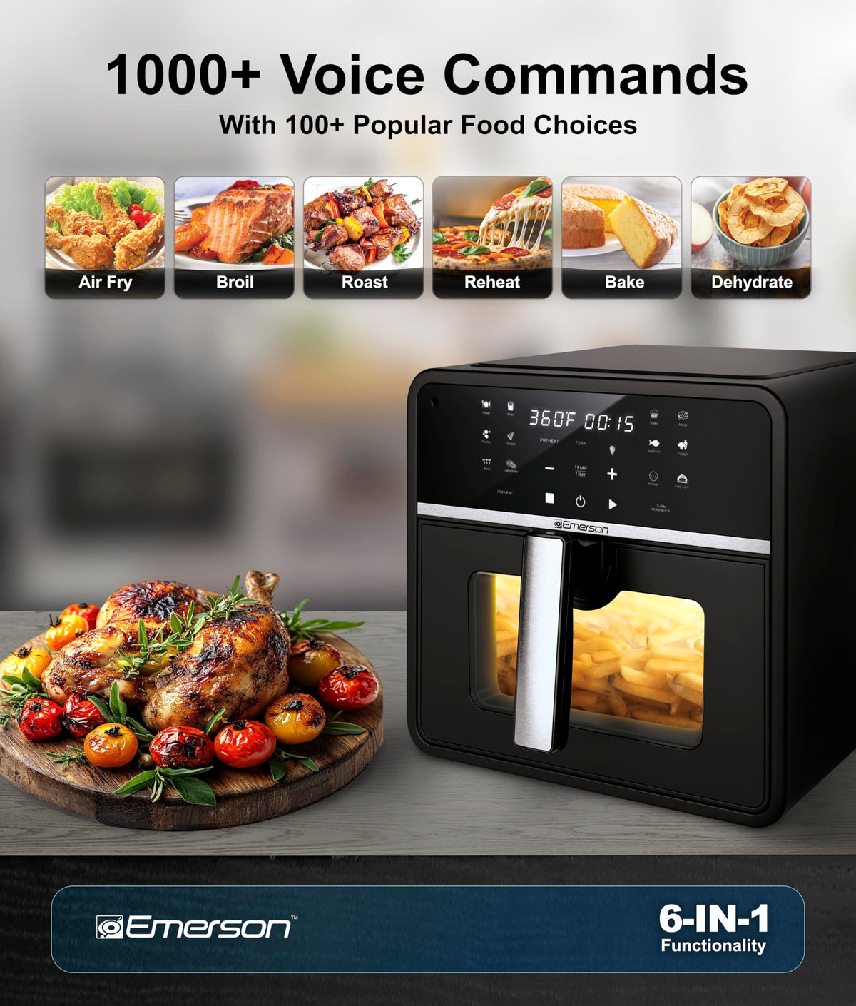 6-in-1 10QT Nonstick Air Fryer 1700W O33333