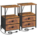 Nightstands Set of 2 with Charging Station A1371