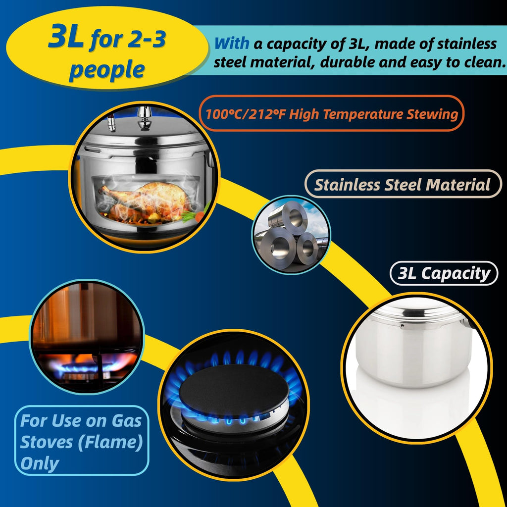 3L Stainless Steel Pressure Cooker P5916